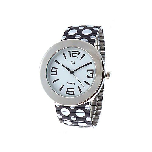 Stylezone Watch Black PolkaDot Expand# - 1st Stop Marshall's Health Shop, Gift Shop! - Heath and Natural Therapy New Brighton Christchurch - Naturopath#