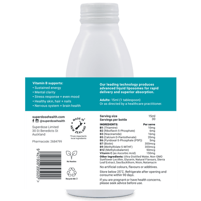 Superdose Liposomal Vitamin B Complex - MarshallsHealthShop