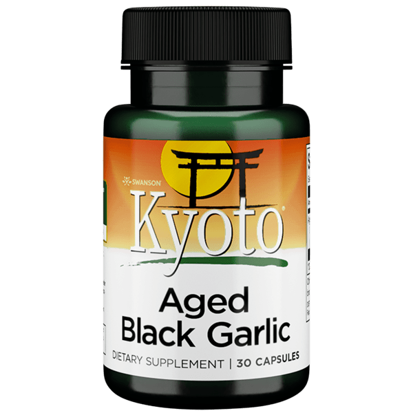SWANSON Aged Black Garlic 650mg, 30 Capsules 1st Stop, Marshall's Health Shop! What is Swanson Aged Black Garlic? If you’re looking for something that packs a powerful antioxidant punch, Swanson Kyoto Brand Aged Black Garlic delivers. Used traditionally in Japanese practices for centuries