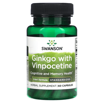 Swanson Ginkgo with Vinpocetine 60 Caps: Buy More & Save More! - MarshallsHealthShop