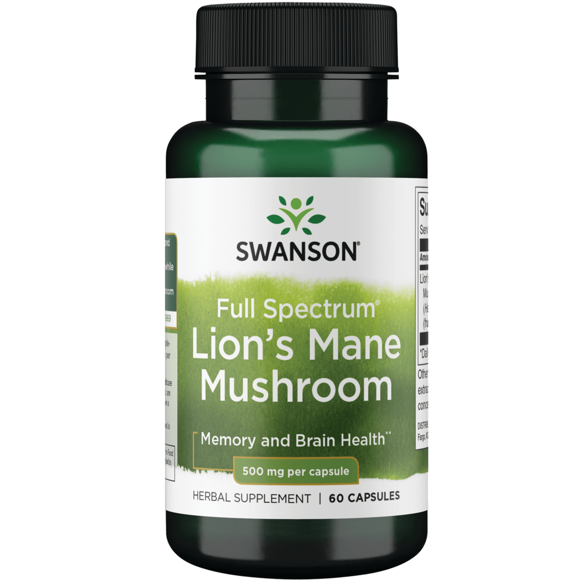 SWANSON Lion's Mane Mushroom 500mg, 60 Capsules - 1st Stop Marshall's Health Shop, Gift Shop! - Heath and Natural Therapy New Brighton Christchurch - Naturopath