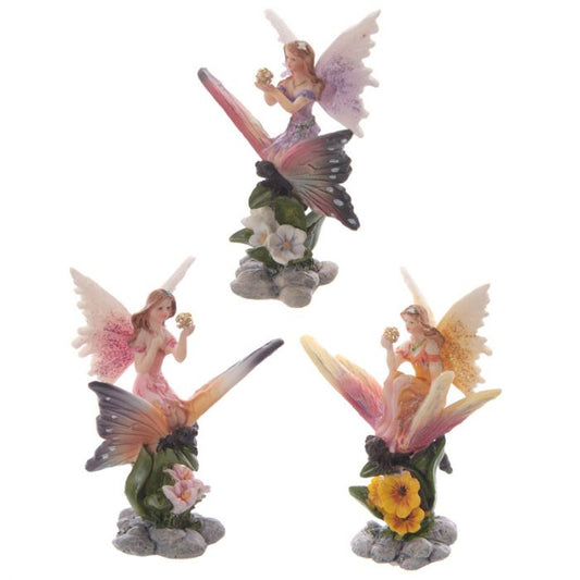 Sweet Flower Fairy Riding Butterfly 10cm - MarshallsHealthShop