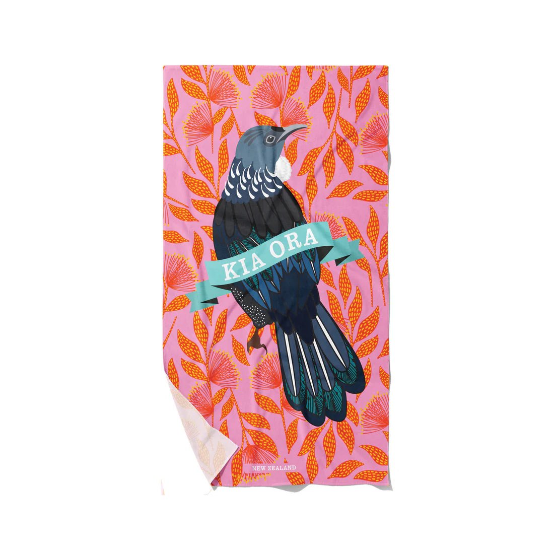 Tea Towel Kia Ora Florals Tui - MarshallsHealthShop