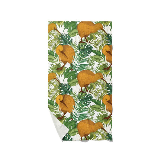 Tea Towel Kiwi Tropics White - MarshallsHealthShop