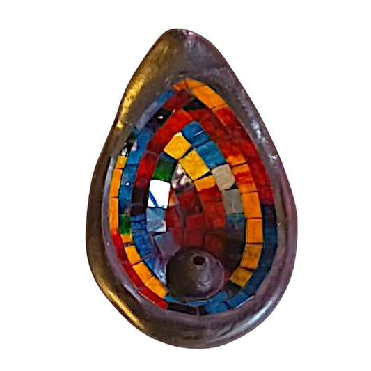Tear Drop Mosaic Incense Dish 12cm - 1st Stop Marshall's Health Shop, Gift Shop! - Heath and Natural Therapy New Brighton Christchurch - Naturopath
