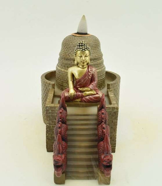 Thai Gold and Red Buddha Backflow Burner - MarshallsHealthShop