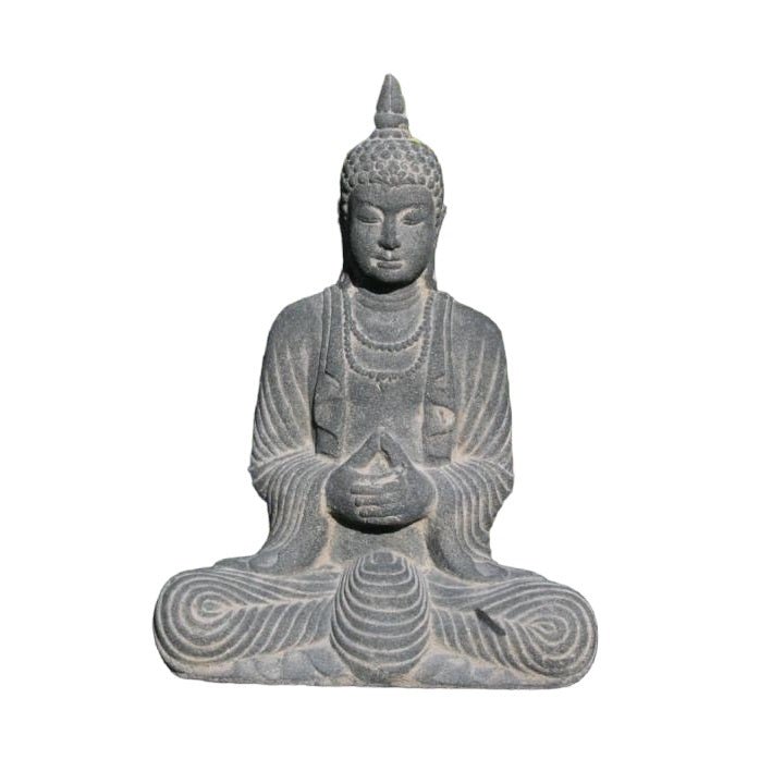 Thai Sitting Buddha Stone Finish 26cm - 1st Stop Marshall's Health Shop, Gift Shop! - Heath and Natural Therapy New Brighton Christchurch - Naturopath