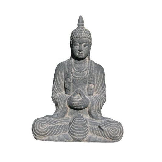 Thai Sitting Buddha Stone Finish 26cm - 1st Stop Marshall's Health Shop, Gift Shop! - Heath and Natural Therapy New Brighton Christchurch - Naturopath