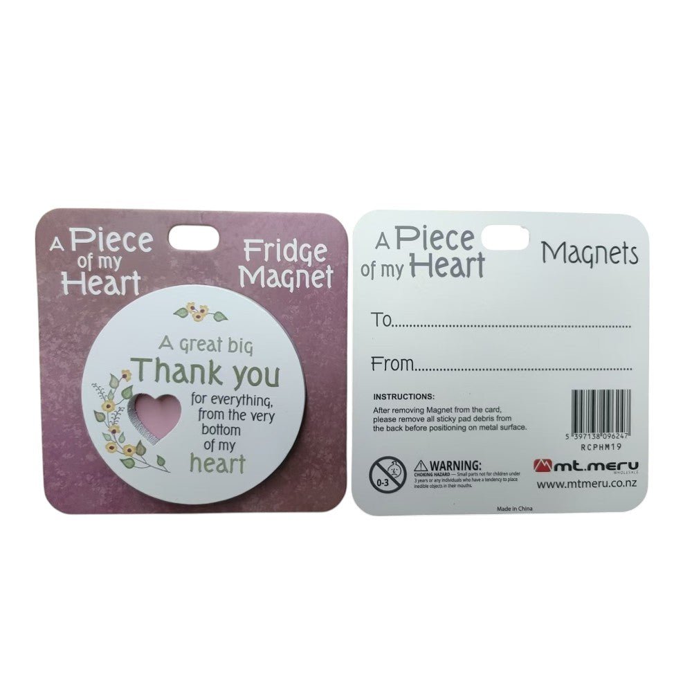Thank You Piece of My Heart Magnet - MarshallsHealthShop