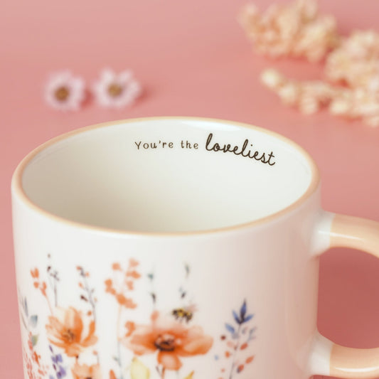 The Cottage Garden Peach Mug Thank You - 1st Stop Marshall's Health Shop, Gift Shop! - Heath and Natural Therapy New Brighton Christchurch - Naturopath