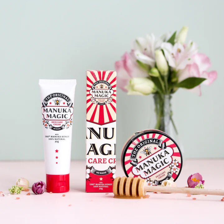 The Honey Collection Manuka Magic 1st Stop, Marshall's Health Shop!  Clinically-proven • Healing • Soothing Our magical Manuka Magic is an authentically natural, protective and soothing blend of powerful herbal extracts long known for their repairing properties to alleviate minor irritations and dry skin on this adventure called “life.”