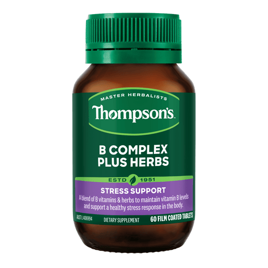 Thompson's B Complex Plus Herbs 60 Tablets - 1st Stop Marshall's Health Shop, Gift Shop! - Heath and Natural Therapy New Brighton Christchurch - Naturopath
