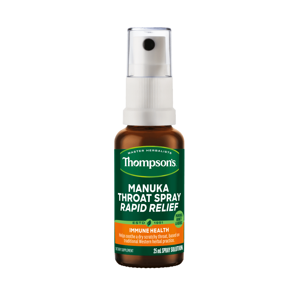 Thompson's Manuka Throat Spray Rapid Relief 25ml - 1st Stop Marshall's Health Shop, Gift Shop! - Heath and Natural Therapy New Brighton Christchurch - Naturopath