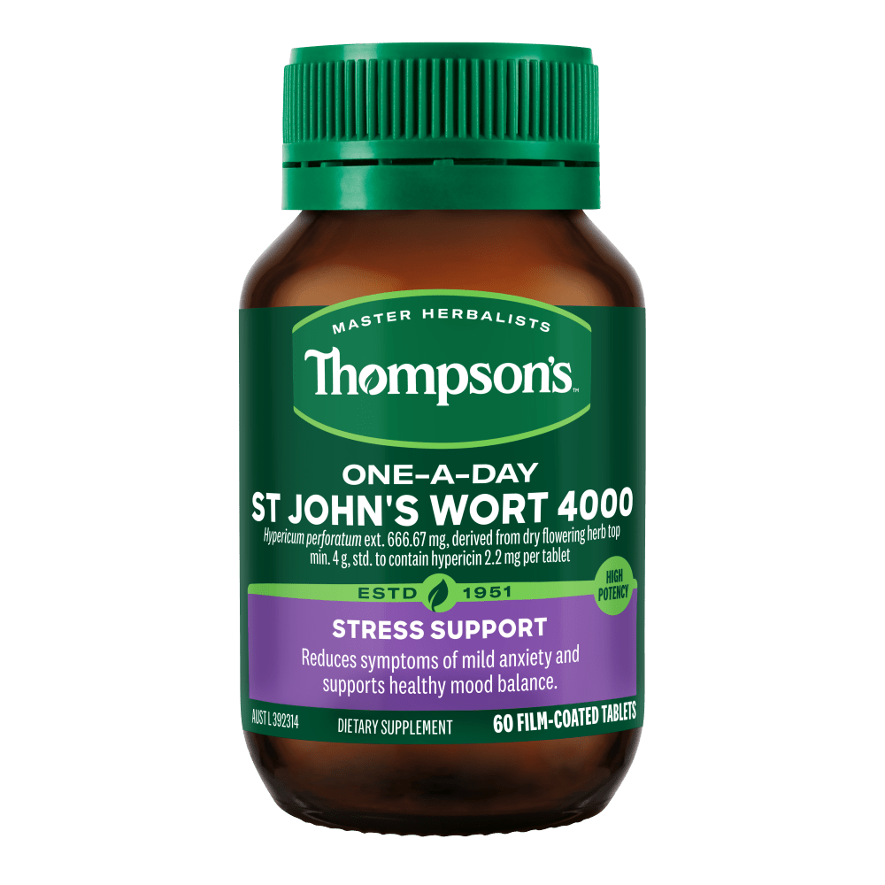 Thompson's One - A - Day St John's Wort 4000 60 Tablets - 1st Stop Marshall's Health Shop, Gift Shop! - Heath and Natural Therapy New Brighton Christchurch - Naturopath