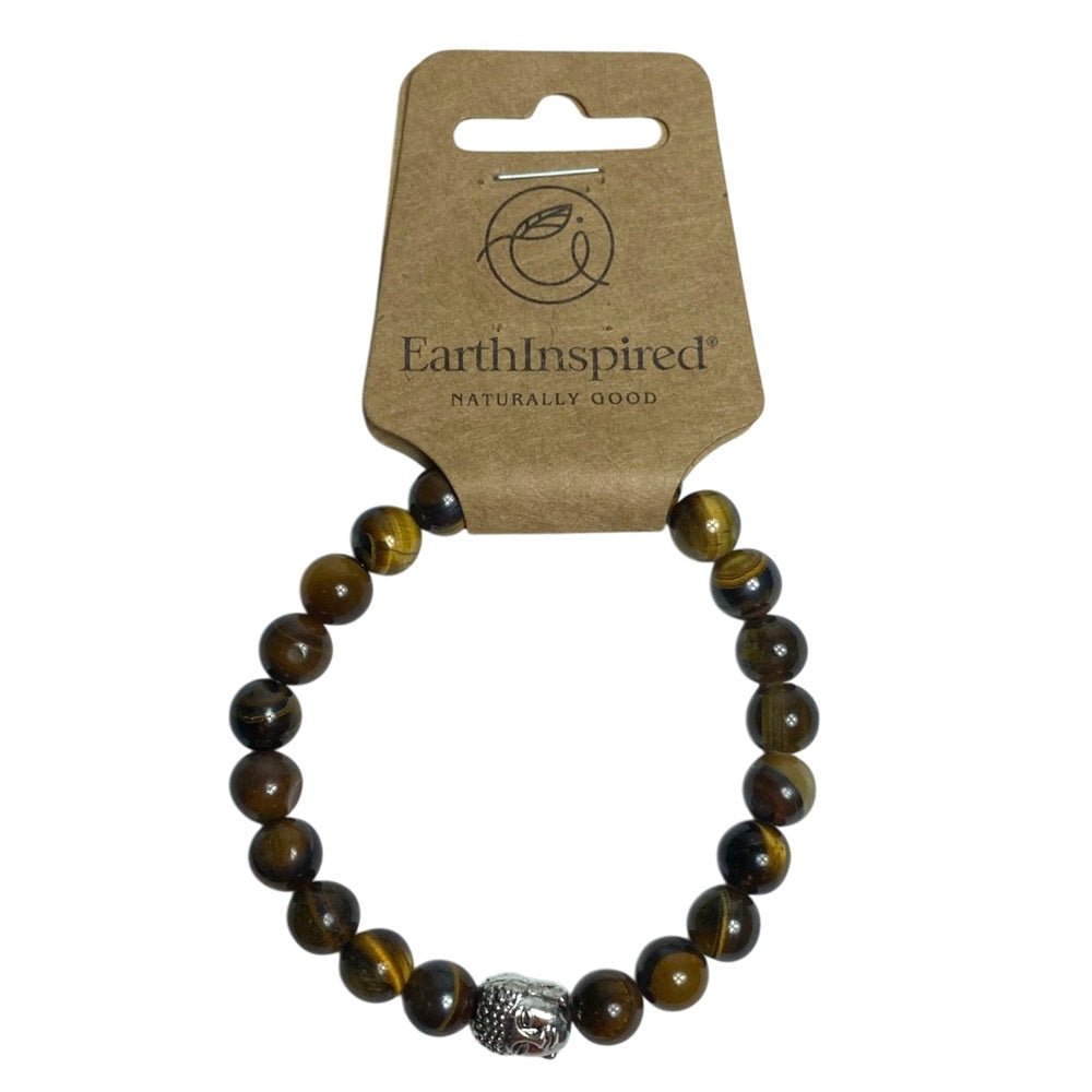 Tigers Eye Buddha 8mm Bead Bracelet - MarshallsHealthShop