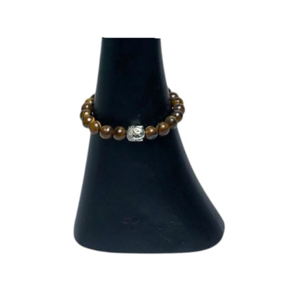 Tigers Eye Buddha 8mm Bead Bracelet - MarshallsHealthShop