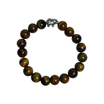 Tigers Eye Elephant 10mm Bead Bracelet - MarshallsHealthShop