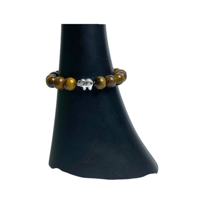 Tigers Eye Elephant 10mm Bead Bracelet - MarshallsHealthShop