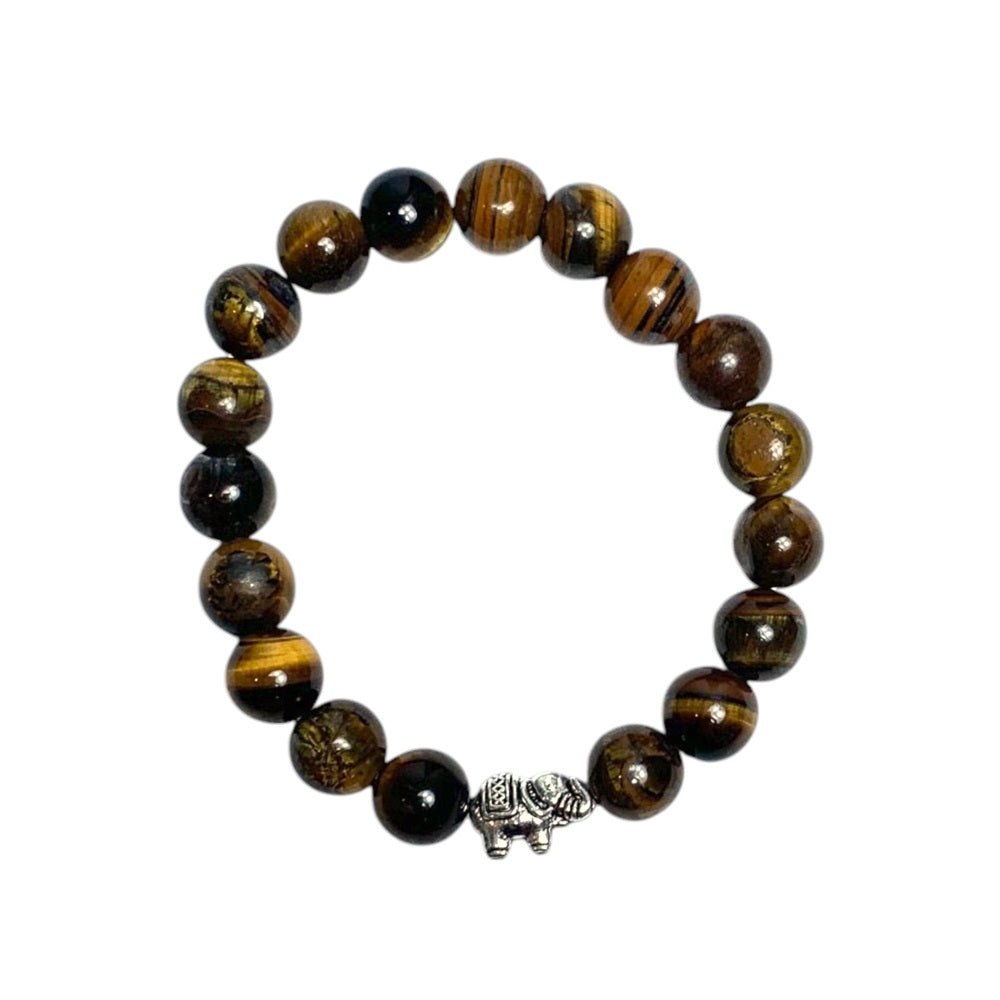 Tigers Eye Elephant 8mm Bead Bracelet - MarshallsHealthShop