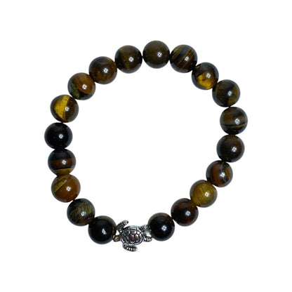 Tigers Eye Turtle 10mm Bead Bracelet - MarshallsHealthShop