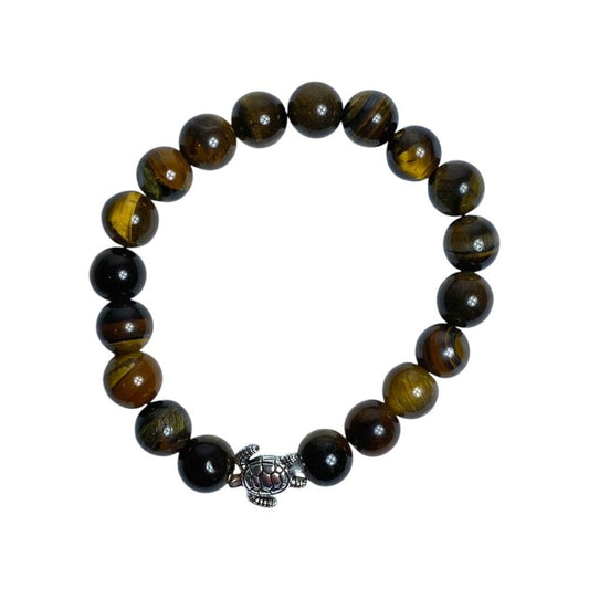 Tigers Eye Turtle 10mm Bead Bracelet - MarshallsHealthShop