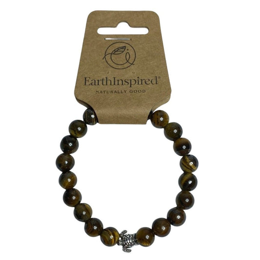 Tigers Eye Turtle 8mm Bead Bracelet - MarshallsHealthShop