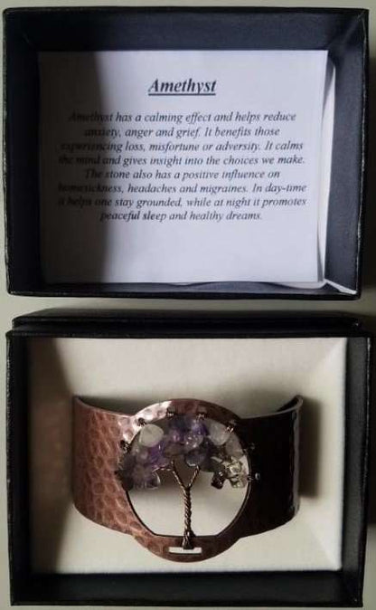 Tree Of Life Amethyst Quartz Copper Plated Bracelet - MarshallsHealthShop