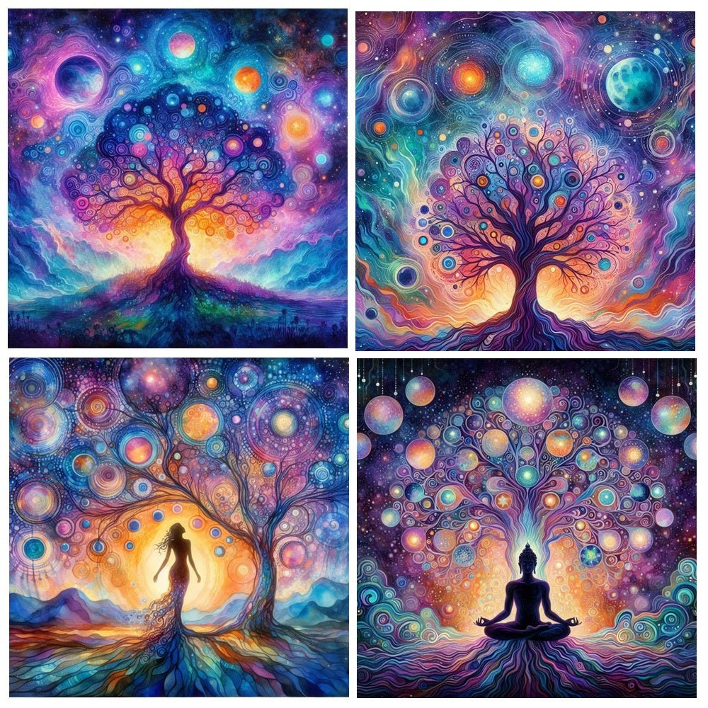 Tree Of Life Cosmic Ceramic Coaster (Set 4) - 1st Stop Marshall's Health Shop, Gift Shop! - Heath and Natural Therapy New Brighton Christchurch - Naturopath