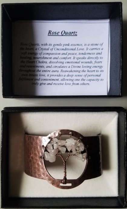 Tree of Life Rose Quartz Copper Plated Bracelet - MarshallsHealthShop