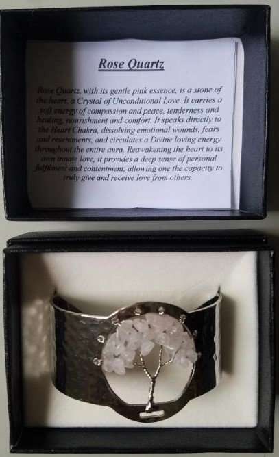 Tree Of Life Rose Quartz Silver Plated Bracelet - MarshallsHealthShop