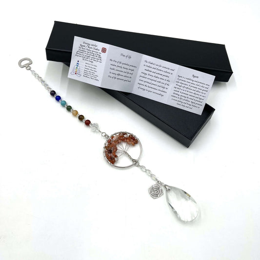 Tree of Life Suncatcher Root Chakra Agate - 1st Stop Marshall's Health Shop, Gift Shop! - Heath and Natural Therapy New Brighton Christchurch - Naturopath
