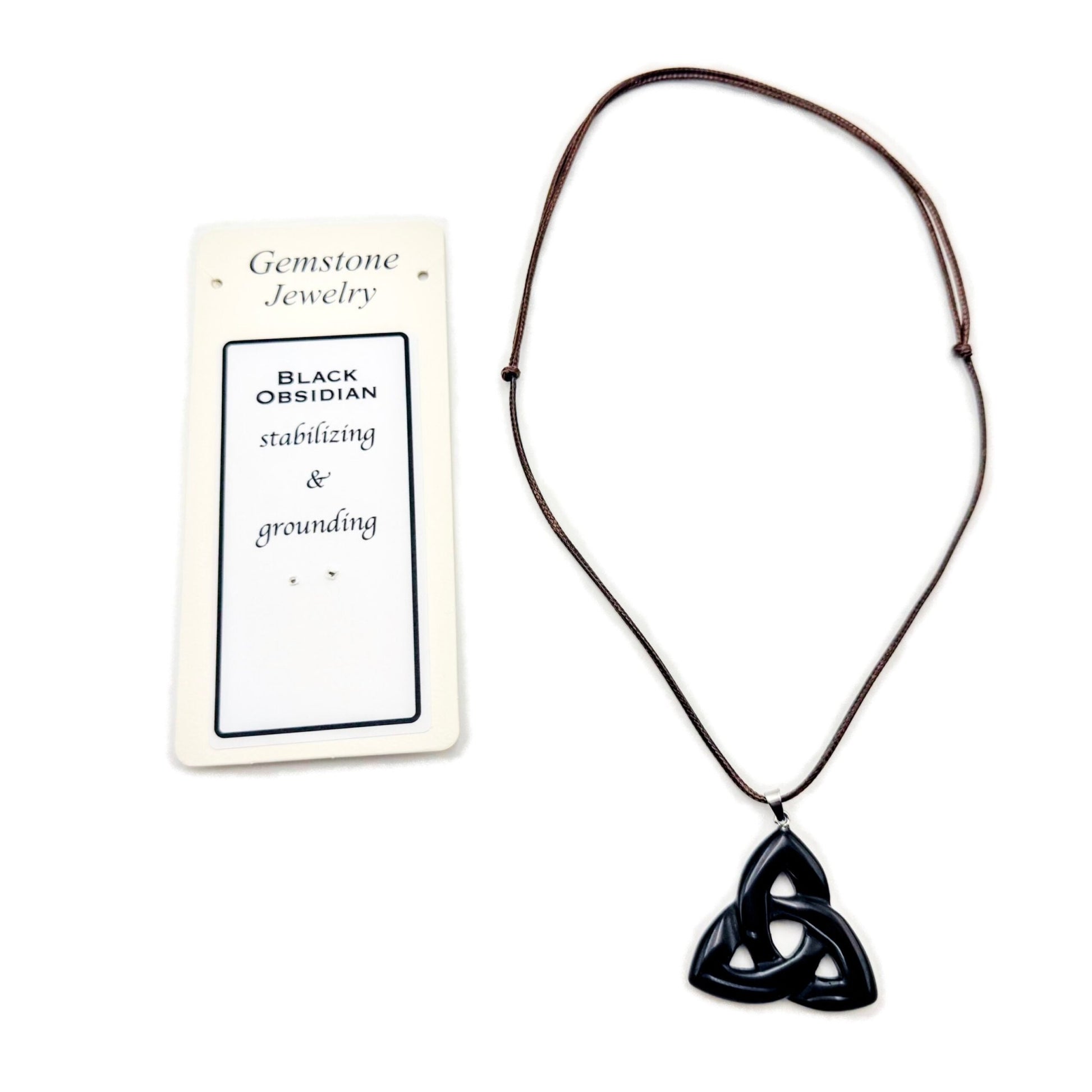 Triquetra Pendant Black Obsidian - MarshallsHealthShop