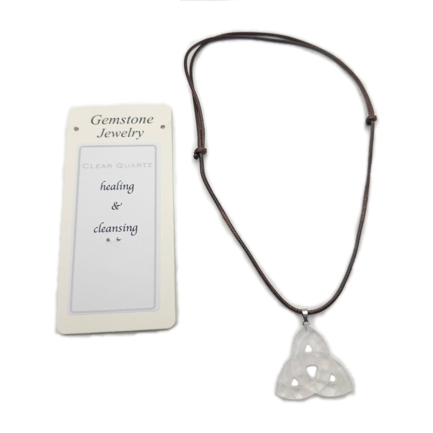 Triquetra Pendant Clear Quartz - MarshallsHealthShop