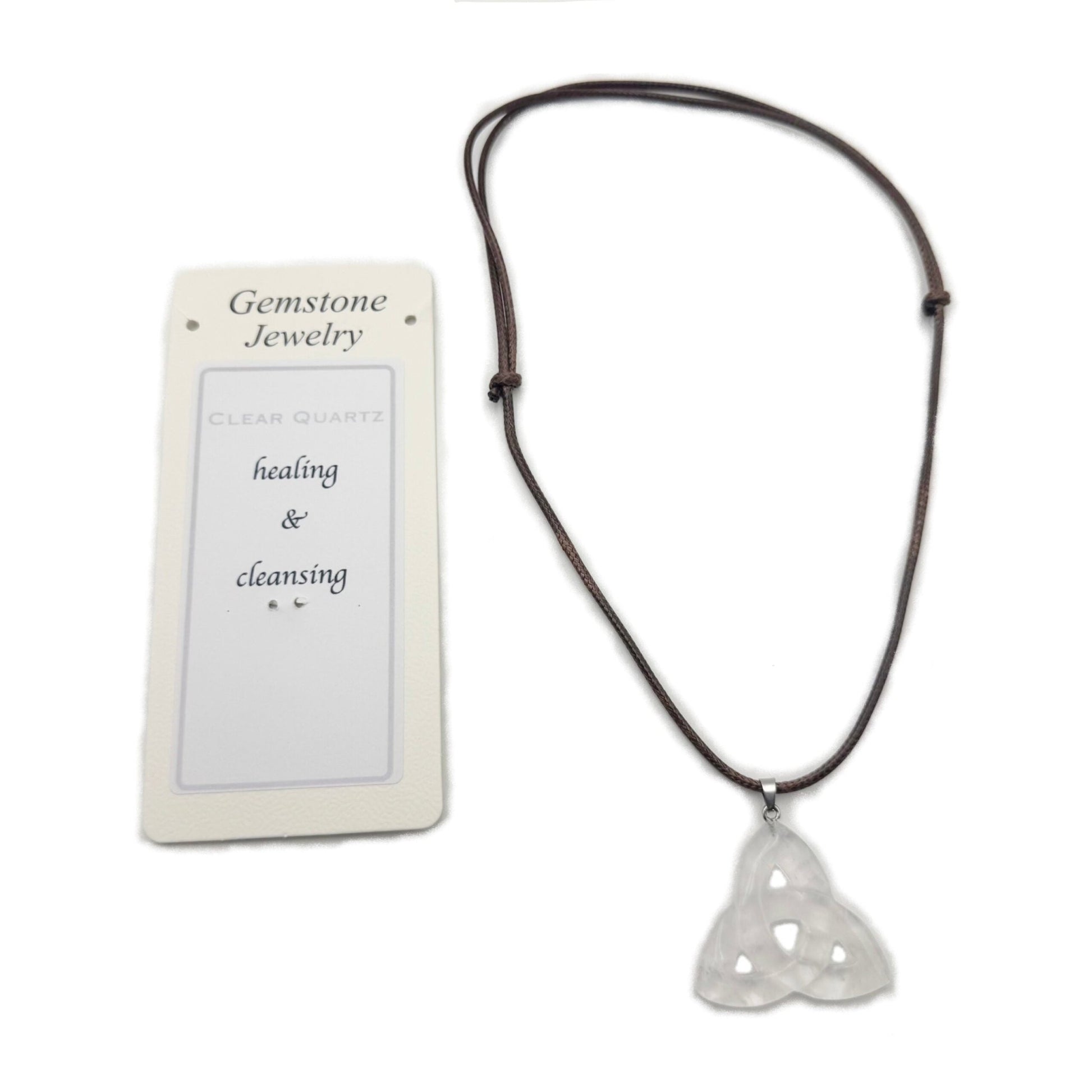 Triquetra Pendant Clear Quartz - MarshallsHealthShop