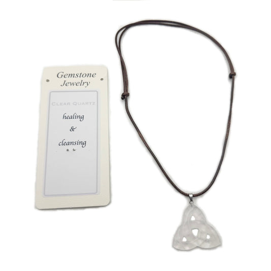 Triquetra Pendant Clear Quartz - MarshallsHealthShop