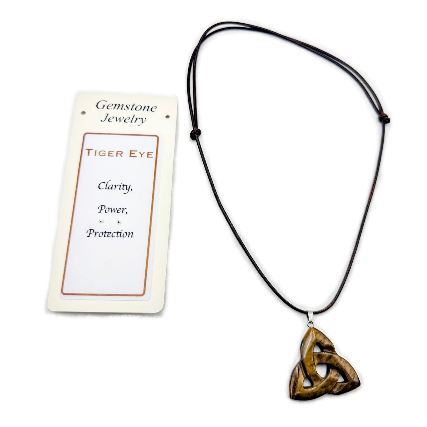 Triquetra Pendant Tiger Eye - MarshallsHealthShop