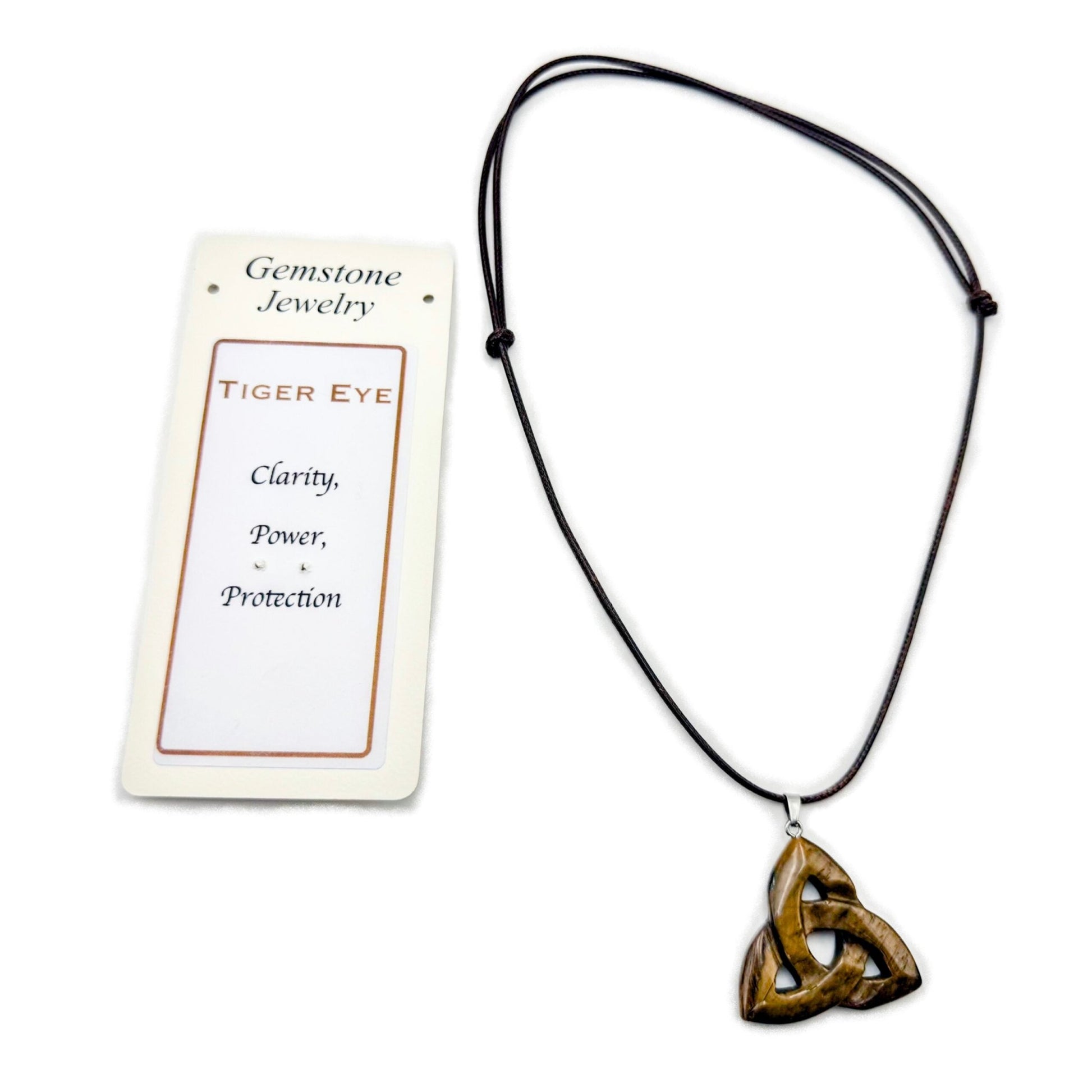 Triquetra Pendant Tiger Eye - MarshallsHealthShop