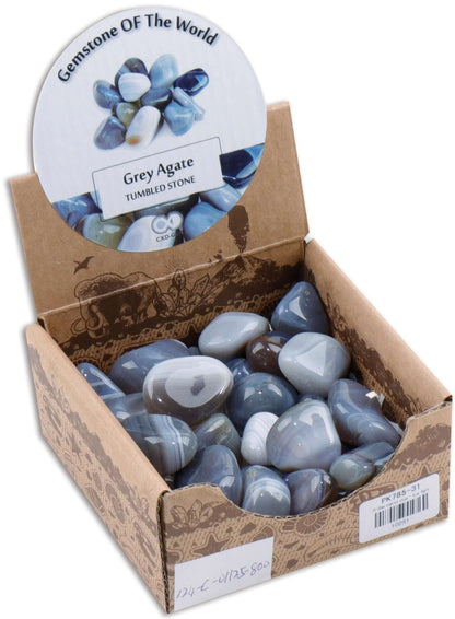 Tumbled Stone Grey Agate - MarshallsHealthShop