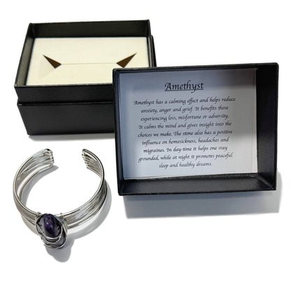 Tumblestone Cuff Bracelet Amethyst - 1st Stop Marshall's Health Shop, Gift Shop! - Heath and Natural Therapy New Brighton Christchurch - Naturopath