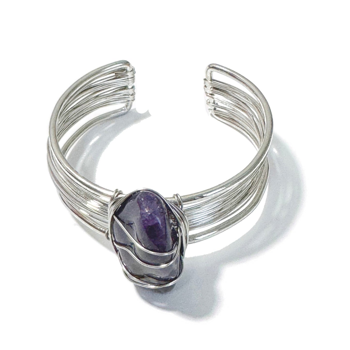 Tumblestone Cuff Bracelet Amethyst - 1st Stop Marshall's Health Shop, Gift Shop! - Heath and Natural Therapy New Brighton Christchurch - Naturopath