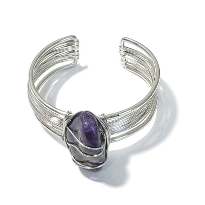 Tumblestone Cuff Bracelet Amethyst - 1st Stop Marshall's Health Shop, Gift Shop! - Heath and Natural Therapy New Brighton Christchurch - Naturopath