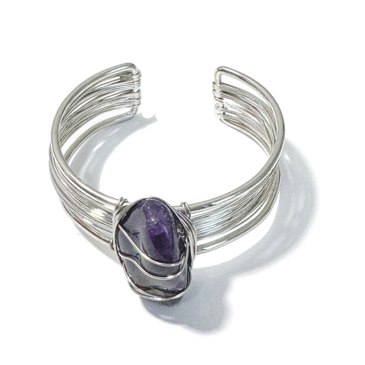 Tumblestone Cuff Bracelet Amethyst - 1st Stop Marshall's Health Shop, Gift Shop! - Heath and Natural Therapy New Brighton Christchurch - Naturopath