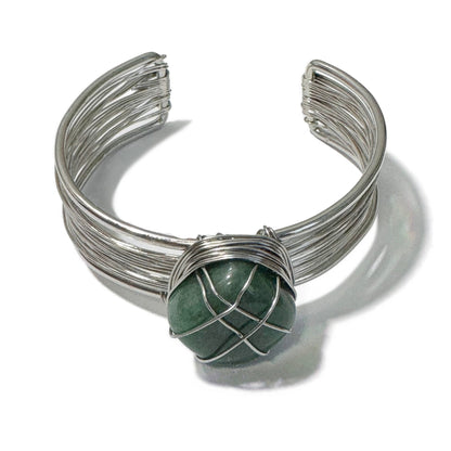 Tumblestone Cuff Bracelet Aventurine - 1st Stop Marshall's Health Shop, Gift Shop! - Heath and Natural Therapy New Brighton Christchurch - Naturopath
