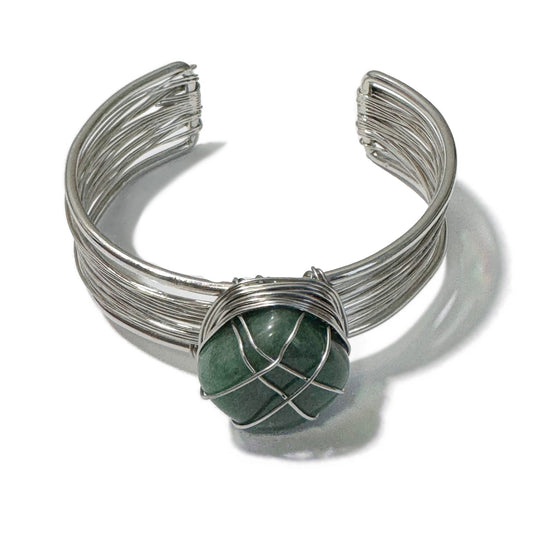 Tumblestone Cuff Bracelet Aventurine - 1st Stop Marshall's Health Shop, Gift Shop! - Heath and Natural Therapy New Brighton Christchurch - Naturopath