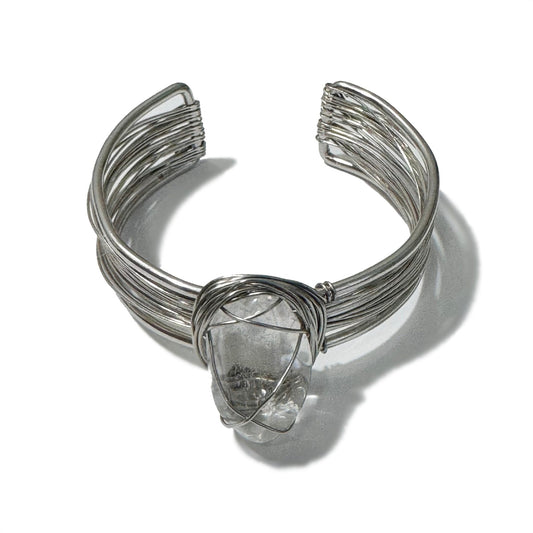 Tumblestone Cuff Bracelet Clear Quartz - 1st Stop Marshall's Health Shop, Gift Shop! - Heath and Natural Therapy New Brighton Christchurch - Naturopath