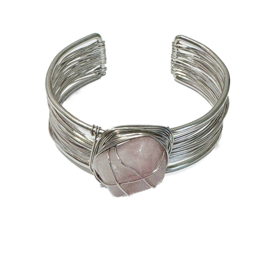 Tumblestone Cuff Bracelet Rose Quartz - 1st Stop Marshall's Health Shop, Gift Shop! - Heath and Natural Therapy New Brighton Christchurch - Naturopath