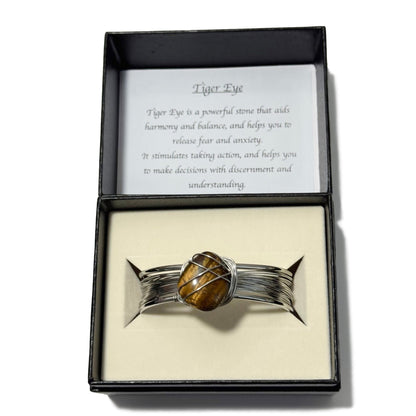 Tumblestone Cuff Bracelet Tiger Eye - 1st Stop Marshall's Health Shop, Gift Shop! - Heath and Natural Therapy New Brighton Christchurch - Naturopath