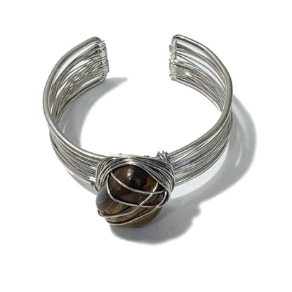 Tumblestone Cuff Bracelet Tiger Eye - 1st Stop Marshall's Health Shop, Gift Shop! - Heath and Natural Therapy New Brighton Christchurch - Naturopath
