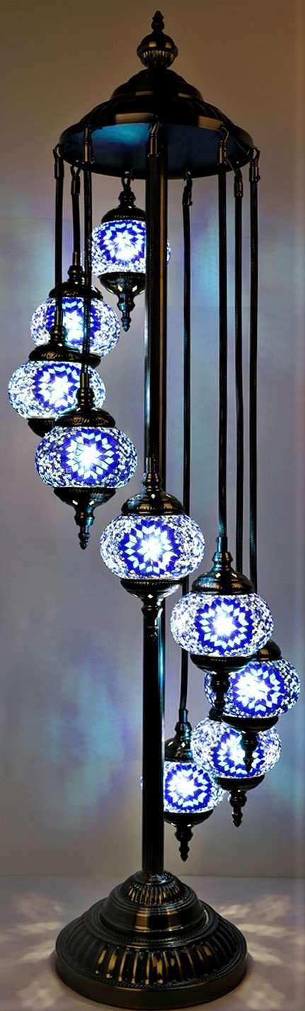 Turkish Mosaic 9 Tier Lamp TL93 - MarshallsHealthShop