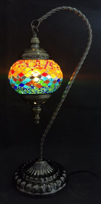 Turkish Mosaic Lamp Large Swan Neck TL173 - MarshallsHealthShop